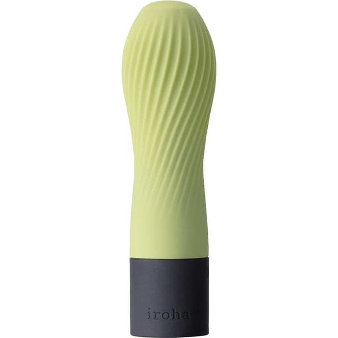 Салатовый рифленый мини-вибратор IROHA ZEN MATCHA - 12,7 см HMZ-01
